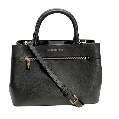 Michael Kors Hailee Large Satchel With Sling, Leather, Black